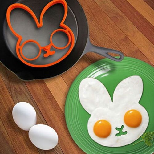 XM 1 pièces multicolore lapin Omelette Silicone caoutchouc oeuf moule mignon lapin forme pour oeufs frits friture crêpe oeuf anneau cuisson