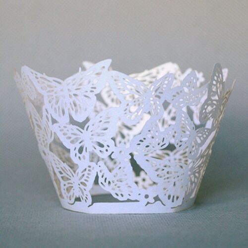 Xm Moules À Cupcake En Papier 12 Pièces/Ensemble Moules À Motif Papillon Pour Gâteau De Mariage Anniversaire Réception-Cadeau Pour Bébé Fête D'anniversaire