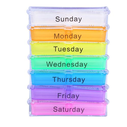 Xm Pilulier Médical Portable 7 Jours Stockage Hebdomadaire Des Pilules Tablette De 7 Jours Trieur Conteneur Étui Organisateur Soins De Santé