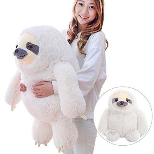 Winsterch Giant Sloth Stuffed Animal Plush Sloth Toy Kids Gift Baby Dolls Ivory Sloth Plush275 Inches