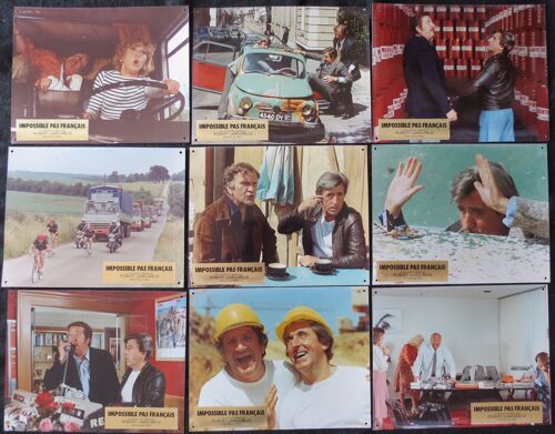 Impossible ... Pas Fran?ais - 1974 - Film Robert Lamoureux - Avec Jean Lefebvre / Pierre Mondy / Pierre Tornade / Michel Creton - 9 Photos Originales D'exploitation De Cinema - Chaque Affiche 23x30 Cm