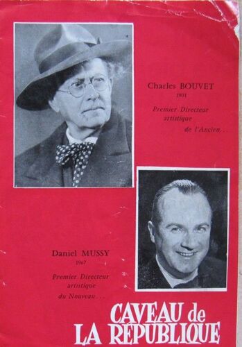 Programme Caveau De La Republique Saison 1968