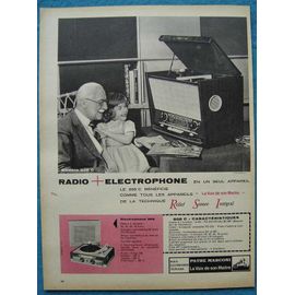 Publicité Papier - Poste Radio Et Électrophone Pathé Marconi, La Voix De Son Maître De 1959 -