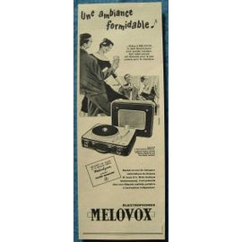 Publicité Papier - Électrophone Mélovox De 1957