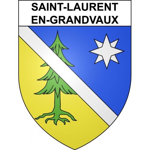 Saint-Laurent-En-Grandvaux 39 Ville Sticker Blason Écusson Autocollant Adhésif - Taille : 8 Cm
