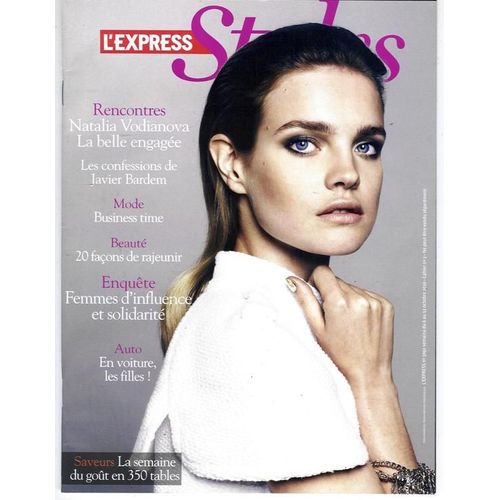 L'express Styles  N° 3092 : Vodianova 3p/ Bardem 4p/ Bombay 4p/ H&m 2p/ 1p Chacun: Von Teese, Monroe, Parmentier, J.Moore, Jolie, Birkin