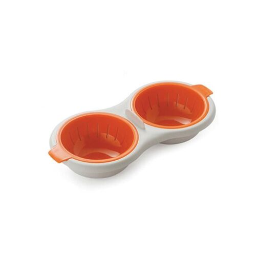 XM Chaudière à ¿ufs de cuisine Double tasse cuiseur à ¿ufs vapeur outils de cuisine four à micro-ondes chaudière à ¿ufs de qualité alimentaire