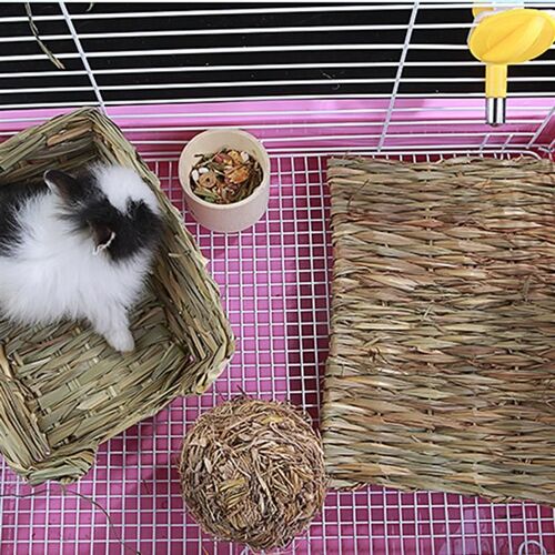Xm Tapis De Lit Pour Hamster En Herbe Naturelle Tapis D'herbe Naturelle Cage De Nid Jouet À Mâcher Sûr Pour Cochon D'inde Perroquet Lapin Hamster Rat