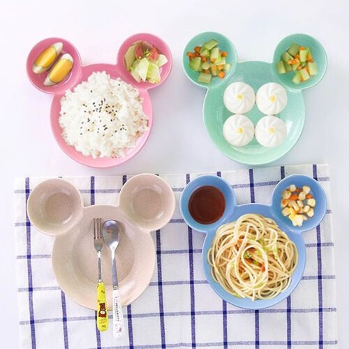 Xm Bol Mickey Pour Le Riz Bébé 4 Couleurs Dessin Animé Mouse Vaisselle Boîte À Déjeuner Enfant Bébé Enfants Infantile Bol D'alimentation Pour Le Riz Assiette À Snack En Plastique Vaisselle
