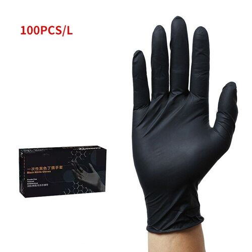 Xm Offre Spéciale 100 Pièces Noir Gants Jetables Latex Vaisselle/Cuisine/Médical/Travail/Caoutchouc/Jardin Gants Gauche Et Droite Universel