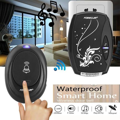 Xm Sonnette De Porte Sans Fil Étanche Bouton De Pression Sonnette À Télécommande Sonnette À 3 Pour La Sécurité À Domicile