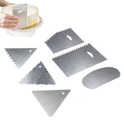 Xm Outils De Cuisine Multifonctions Pièces De Haute Qualité Bricolage Ensemble De Grattoir À Crème Moule À Gâteaux Dents Irrégulières Colorées De 6 Pièces