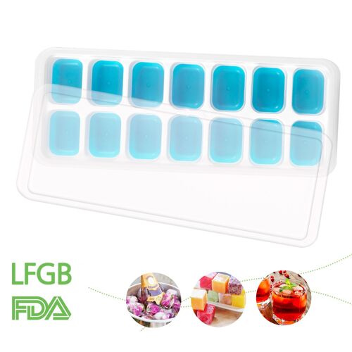 Xm Plateaux À Glaçons Moules Avec Couvercle Silicone Glaçon Forme Carrée Forme Fabricant Pour Glace Bonbons Gâteau Au Lait Moules À Chocolat