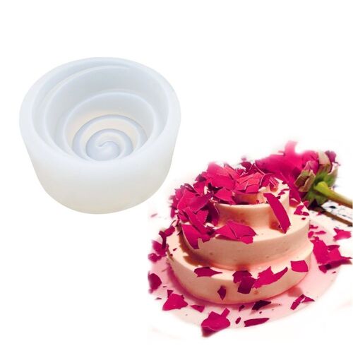 Xm Moule À Gâteau De Fleur Spirale 3d Silicone Pour Le Bricolage Cuisson Dessert Mousse De Cuisine Outils De Cuisson Moule De Plateau De Forme De Gâteau Artistique