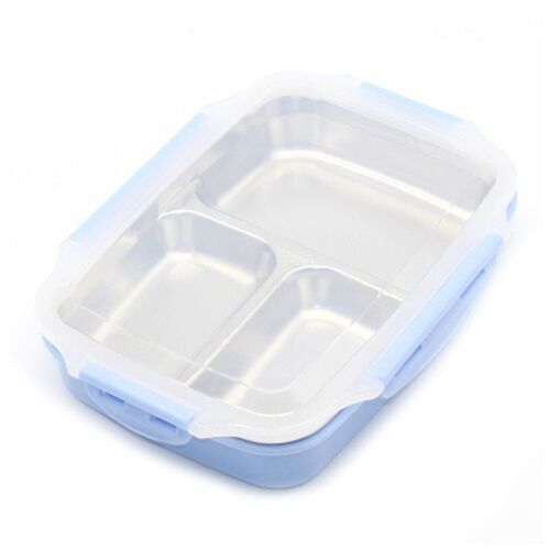 Xm Conteneur À Bento Thermique Micro-Ondable Bleu Boîte À Déjeuner Portable En Acier Inoxydable Pour École Et Bureau