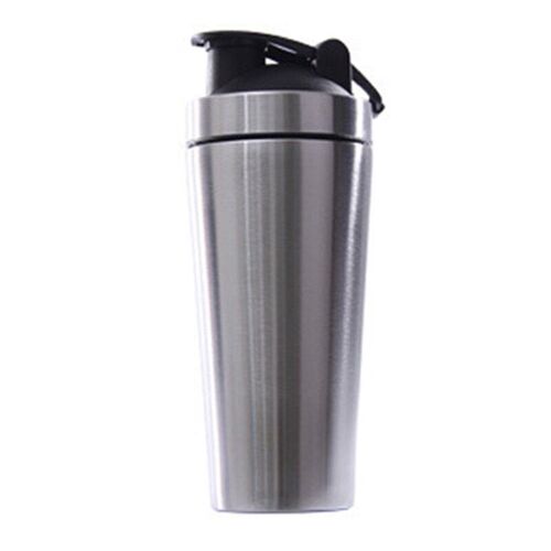 Xm Bouteille Vibrante À Protéines En Acier Inoxydable Secoueur De Sport Mélangeur À Milkshake D'eau Bouteille De Protéine De Blé Fitness Sans Bpa Silve