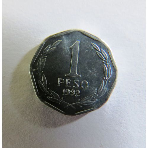 Chili 1 Peso 1992 Bernardo O'higgins Riquelme Ci_01