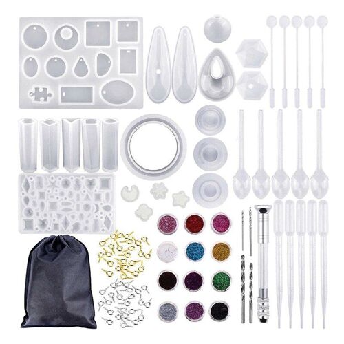 Xm 98x Pendentif Soi-Même Bijoux À Bricoler Pendentif Outil De Fabrication Moule Multi-Forme Ensemble D'outils Pâtisserie Faire-Cadeau