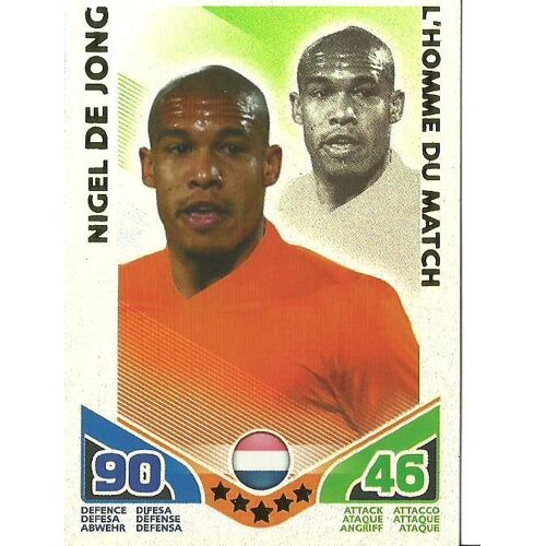 Carte Match Attax Stars Mondiales - L'homme Du Match - Nigel De Jong N°163