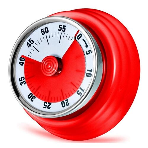 Xm Minuterie Mécanique Magnétique Visuelle De 60 Minutes Minuterie De Compte À Rebours Avec Alarme Pour La Cuisine La Cuisson Et Le Sport Pour Enfants (Rouge)