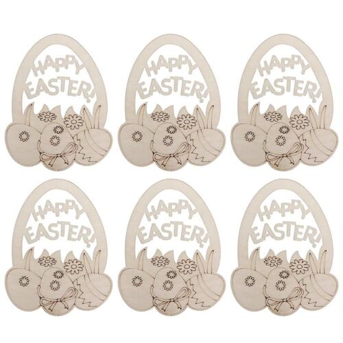 Pendentifs Décoratifs En Bois 6 Pièces Ornement À Suspendre Avec Corde De Chanvre Décoration Pour Art
