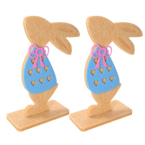 Figurine Lapin En Feutre Artificiel 2 Pièces Bricolage Accessoires De Photo Décoration De Bureau Maison Fournitures De Mariage