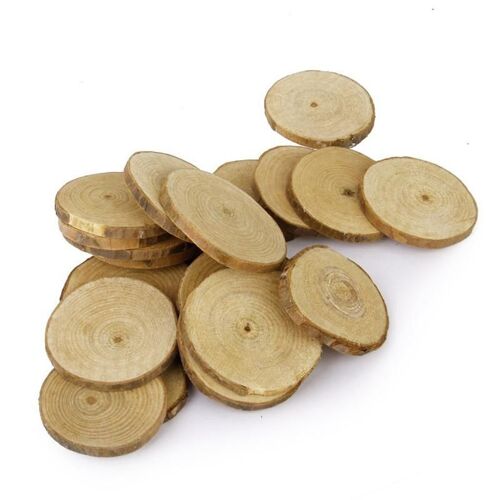 5-30 Pièces Bois Bûches Tranches Disques En Bois Décoration Pour Bois Bricolage Artisanat Centres De Table De Mariage 3.5-9 Cm