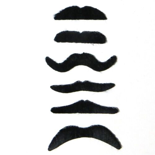 Drôle 6 Pièces/Lot Drôle Fausse Barbe Moustache Costume Fête Halloween Fausse Moustache Moustache