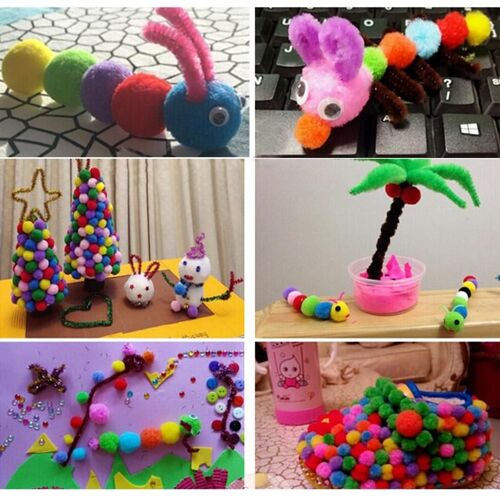 Assortiment De Mini Pompons Pelucheux De 100 Pièces 20mm 30mm 40mm Vêtements En Fils Pour Décor D'événements Et Fêtes