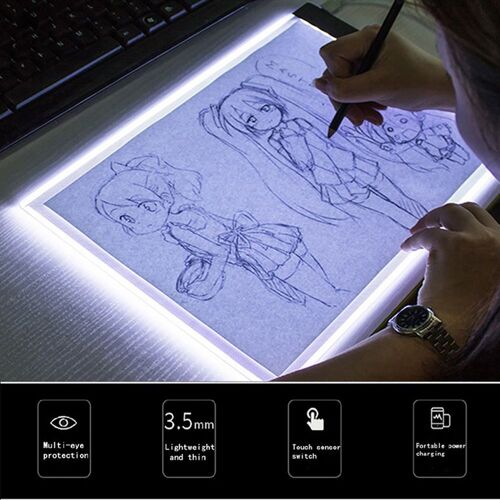 Pochoir De Dessin Tablette Numérique A5 Led Tableau D'art Mince Boîte À Lumière Tapis De Table Tapis De Peinture Au Diamant Accessoires