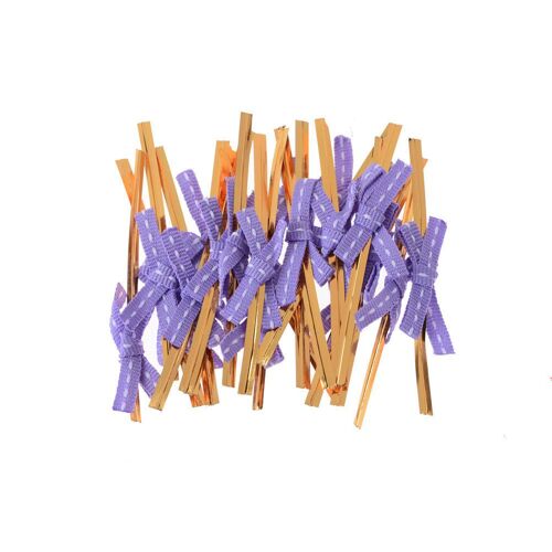 Sacs À Bonbons En Fil 40 Pièces Pour Pâtisserie Emballage De Cadeaux Bricolage Décoration De Réception De Mariage Noeud Papillon Cravate Polka Métallique Torsadé