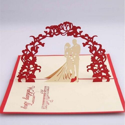 Invitations De V¿Ux De Mariage Stéréoscopique 10 Pièces Carte De Mariée Et De Marié 3d Faite À La Main + Enveloppe
