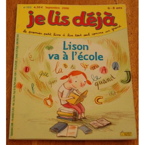 Je Lis Déjà  N° 193 : Lison Va À L'école