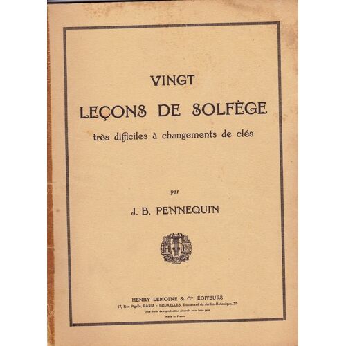 20 Lecons De Solfege