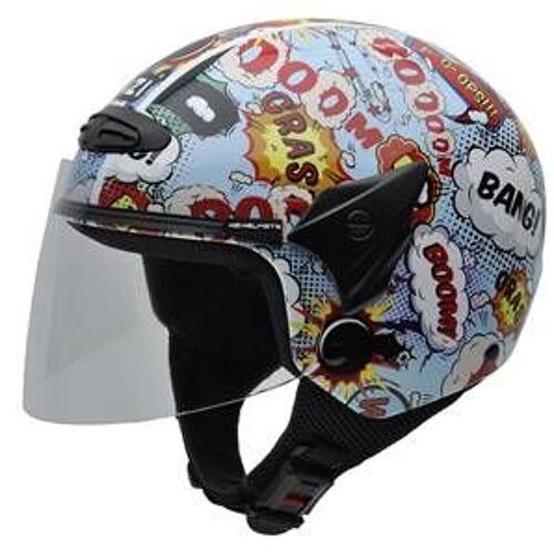 Nzi - Casque Moto, Scooter Demi-Jet - Helix Ii Jr Graph - Multicolore Brillant
