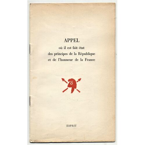 Appel / Ou Il Est Fait État Des Principes De La République Et De L'honneur De La France