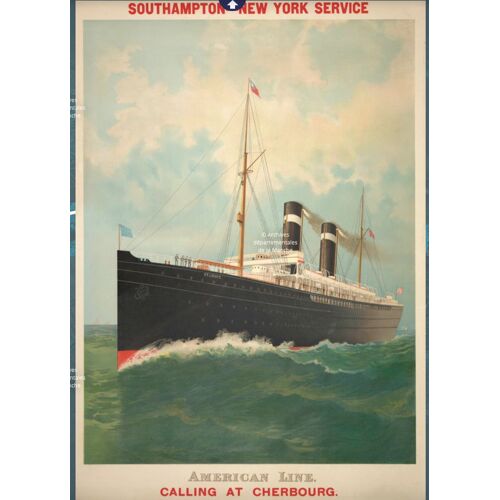 Affiche American Line Cherbourg