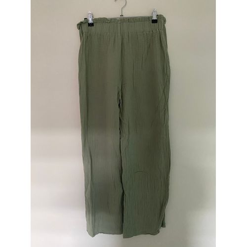 Pantalon Large Vert Tige Shein Taille 38