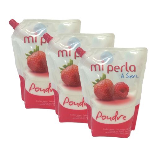 Lot 3x Sucre Blanc En Poudre - Mi Perla - 750g