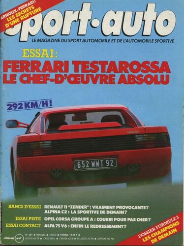 Sport.Auto  N° 281 : Ferrari Testarossa Le Chef D'oeuvre Absolu