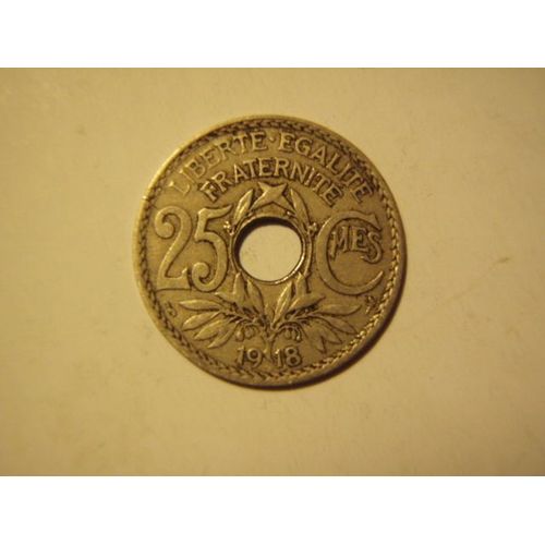25 Centimes Type Lindauer De 1918