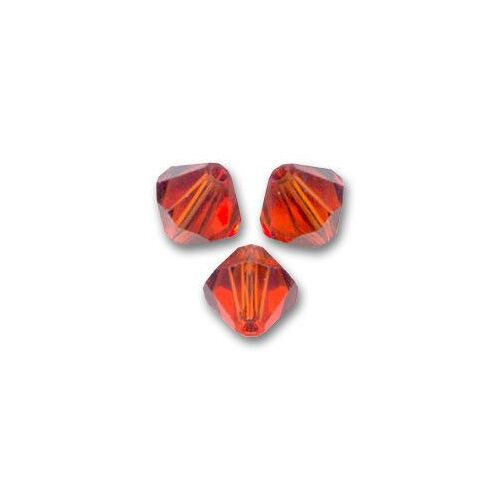 Lot De 14 Perles Toupies Rouge En Cristal De Swarovski 4mm.