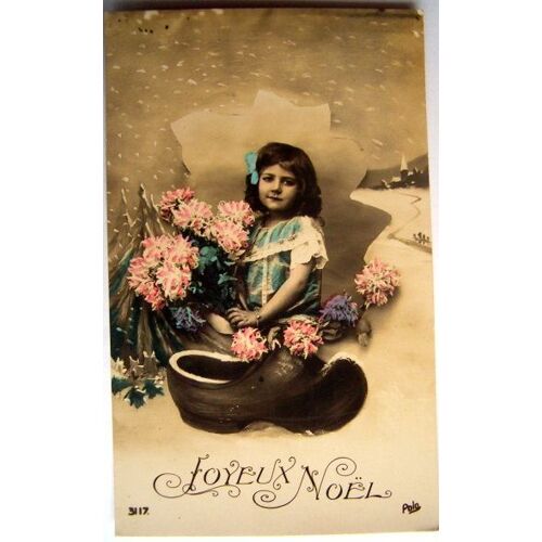 Joyeux Noël - Petite Fille Avec Des Fleurs