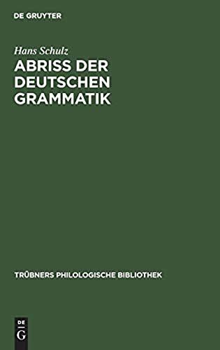Abriss Der Deutschen Grammatik