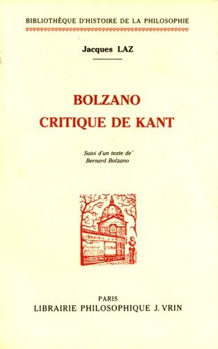 Bolzano Critique De Kant