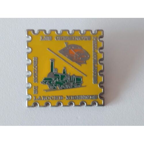 Rare Pins Pin's - Laroche Migennes - Cheminots - Philitelistes - Signé Riquet