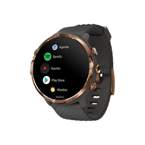 Montre Connectée Suunto 7 - Graphite cuivré - montre de sport avec bracelet - silicone - graphite cuivré - taille du poignet : 125-230 mm - Bluetooth, Wi-Fi, NFC - 70 g