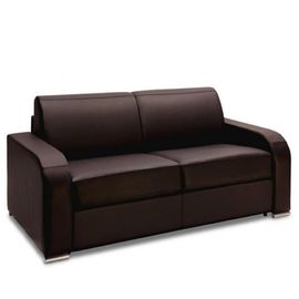 Canapé Express 120 Cm Sofia Edition Cuir Et Pu Cayenne Marron Matelas 16 Cm