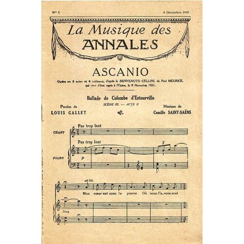 La Musique Des Annales N°1 Ascanio