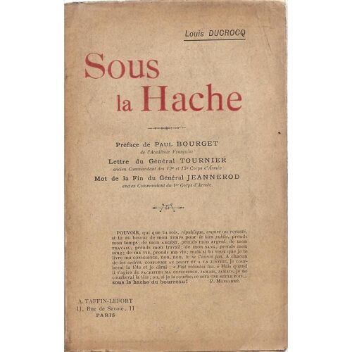 Sous La Hache Du Bourreau